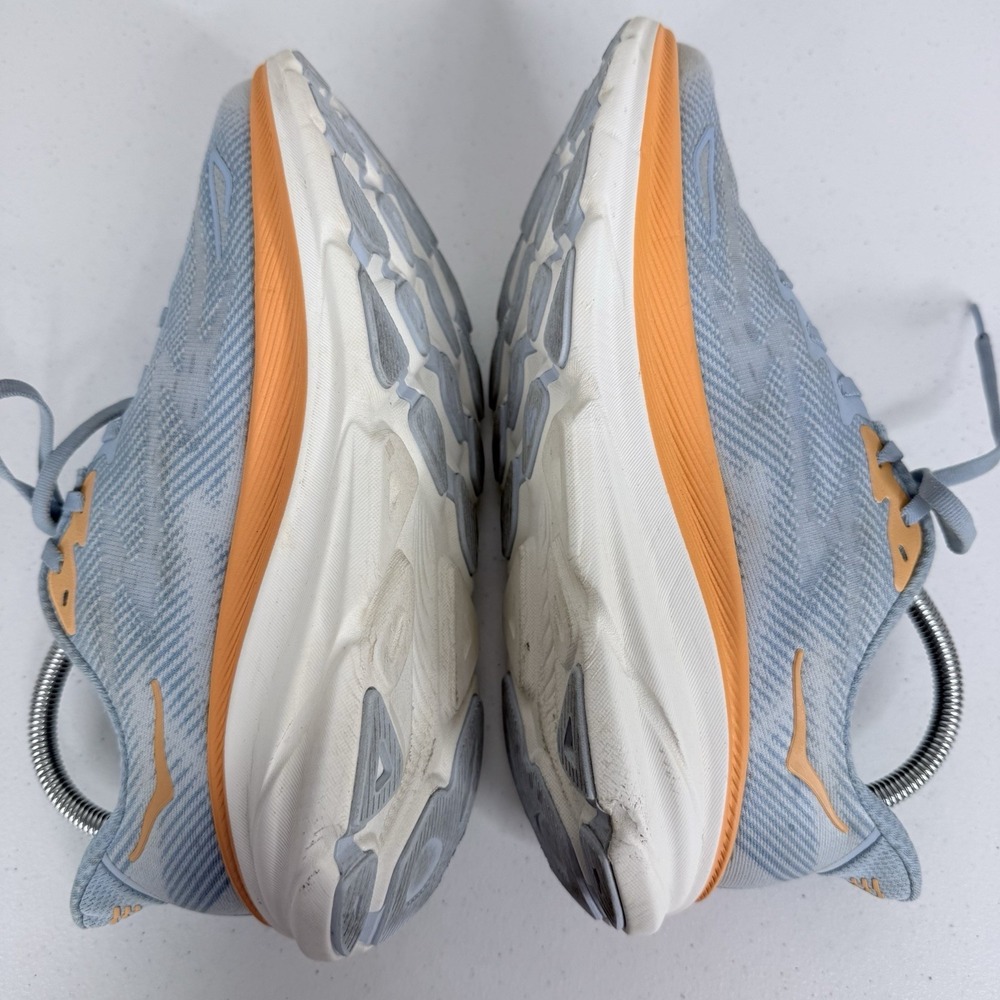 Hoka One One Clifton 9 Athletic Running Shoes Blue Orange 1127896 Womens Sz 8.5B - Picture 7 of 11